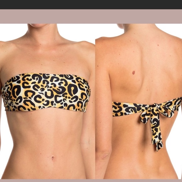 Bound by Bond Eye Golden Leopard Print Bikini Swim Set Size Small bottom Med Top - Picture 7 of 8